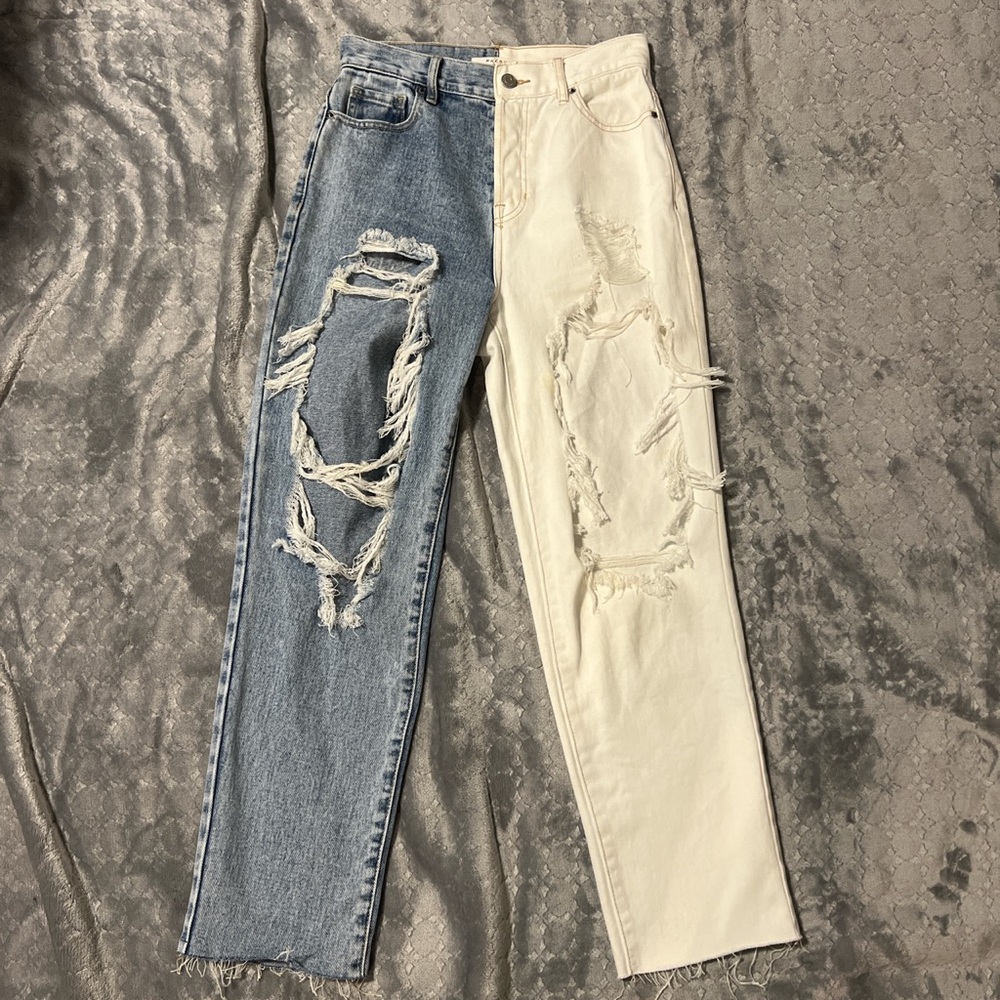 Pacsun two toned ripped jeans